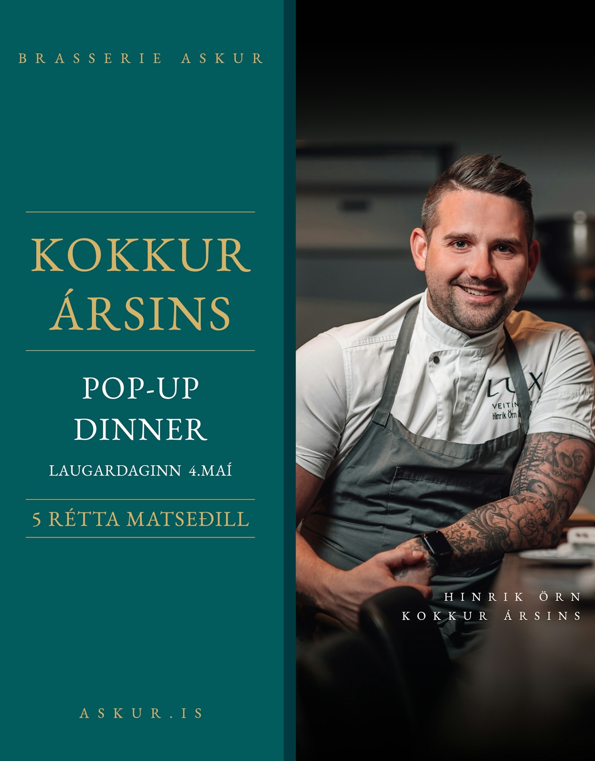 Chef of the Year  POP-UP at Brasserie Askur