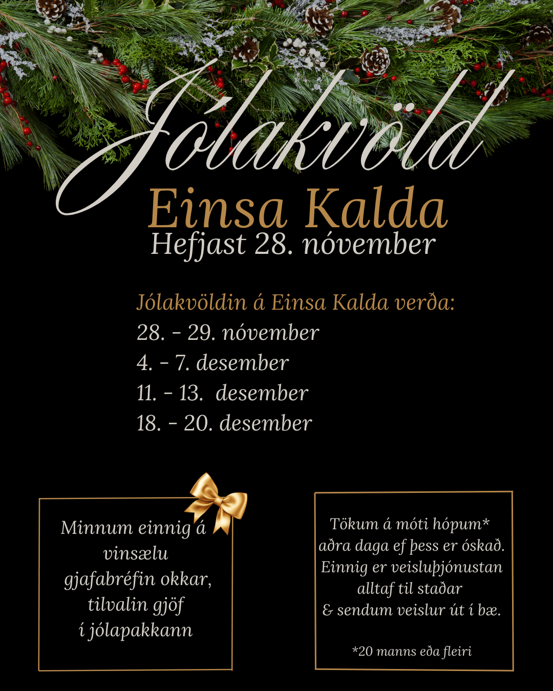 Jólakvöld á Einsa Kalda