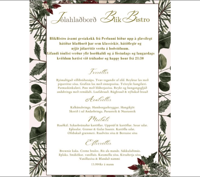 Jólahlaðborð Blik Bistro