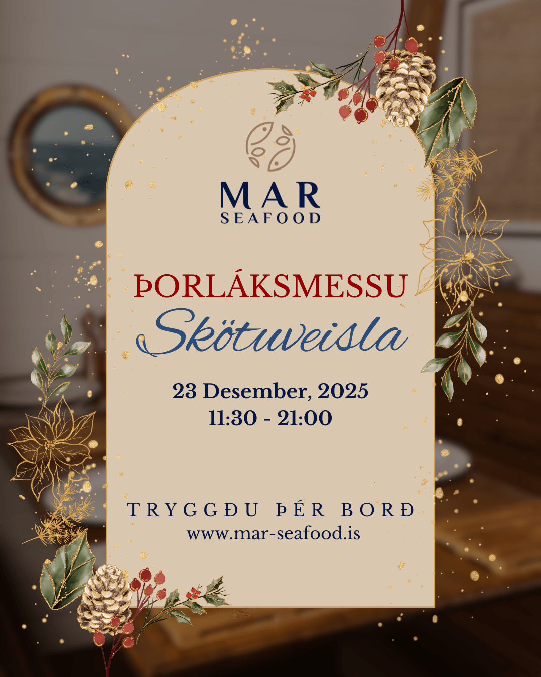 Þorláksmessu Skötuveisla Mar Seafood Reykjavík 2025