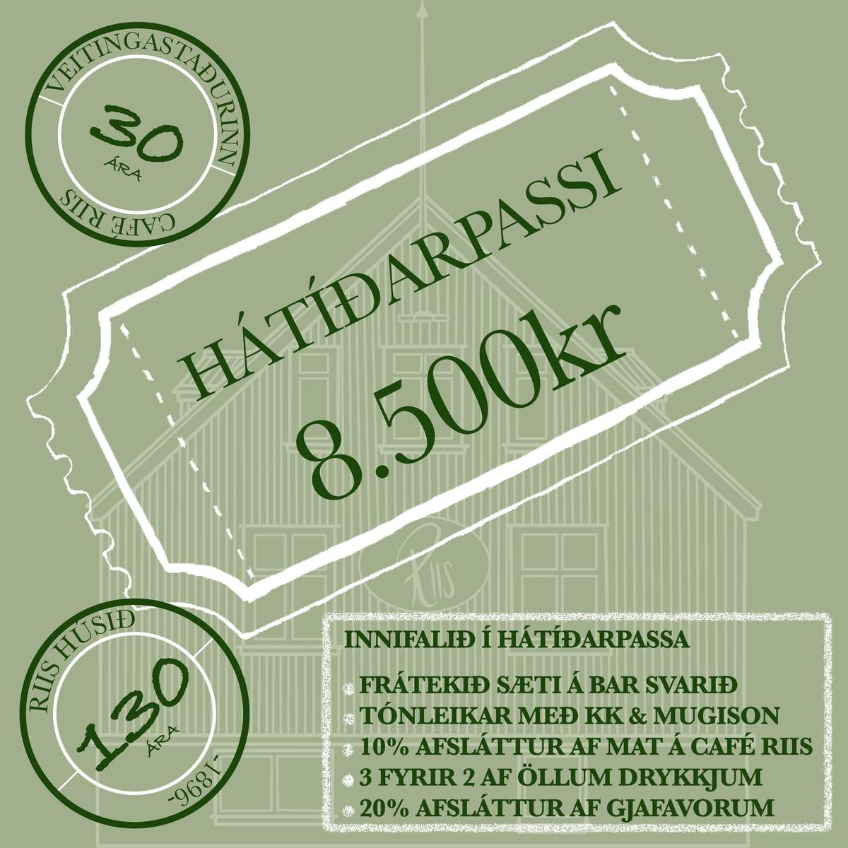 Afmælishátíð Café Riis - Hátíðarpassi
